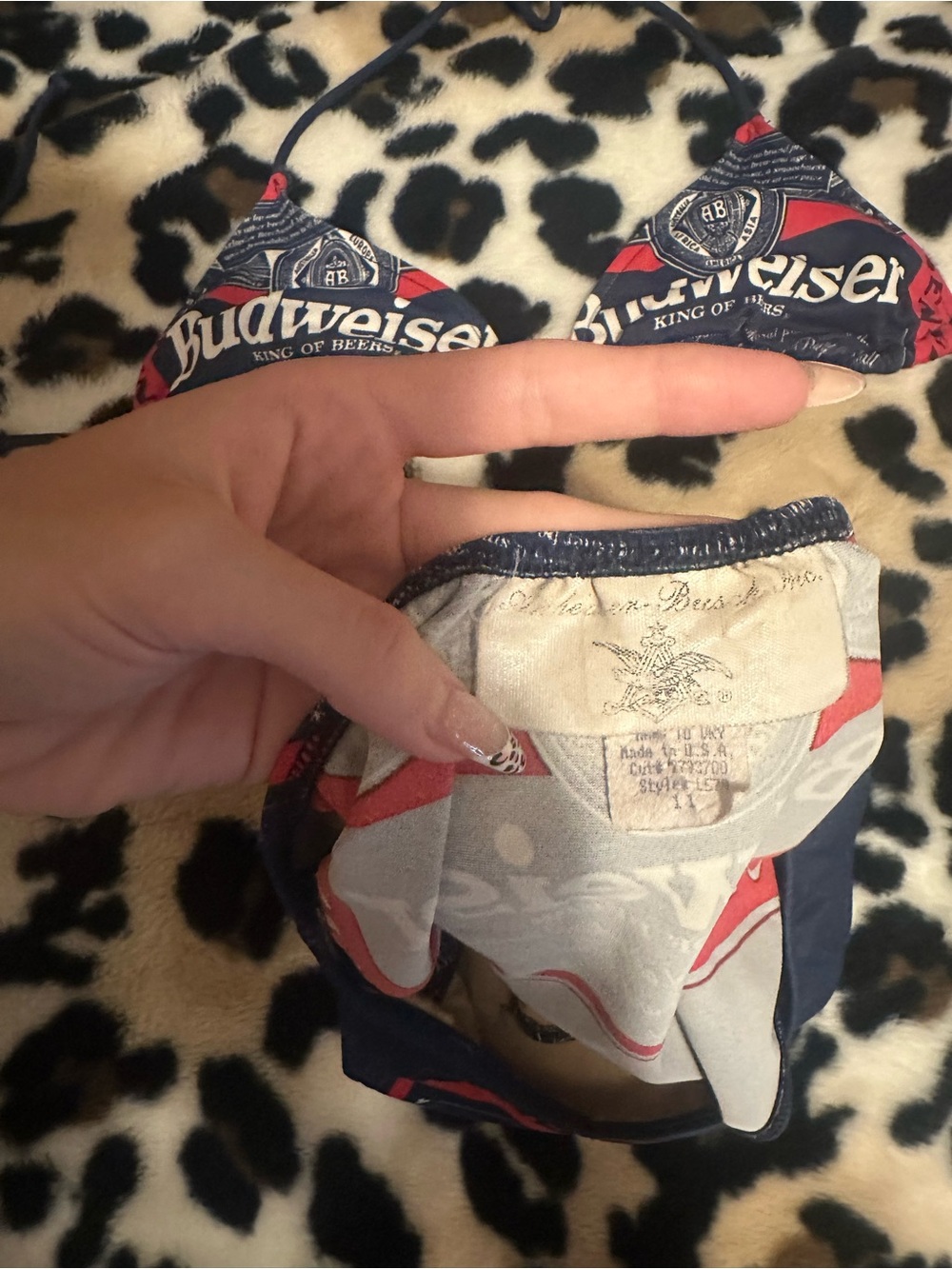 Budweiser Navy and Red Branded Triangle Bikini - Picture 3 of 6
